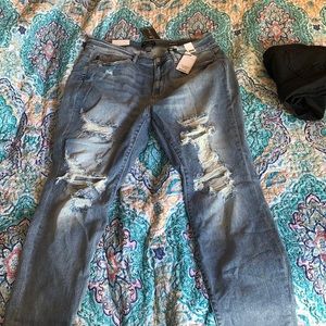 Judy Blue distressed splatter paint jeans, size 20W. Mid rise, new with tags.